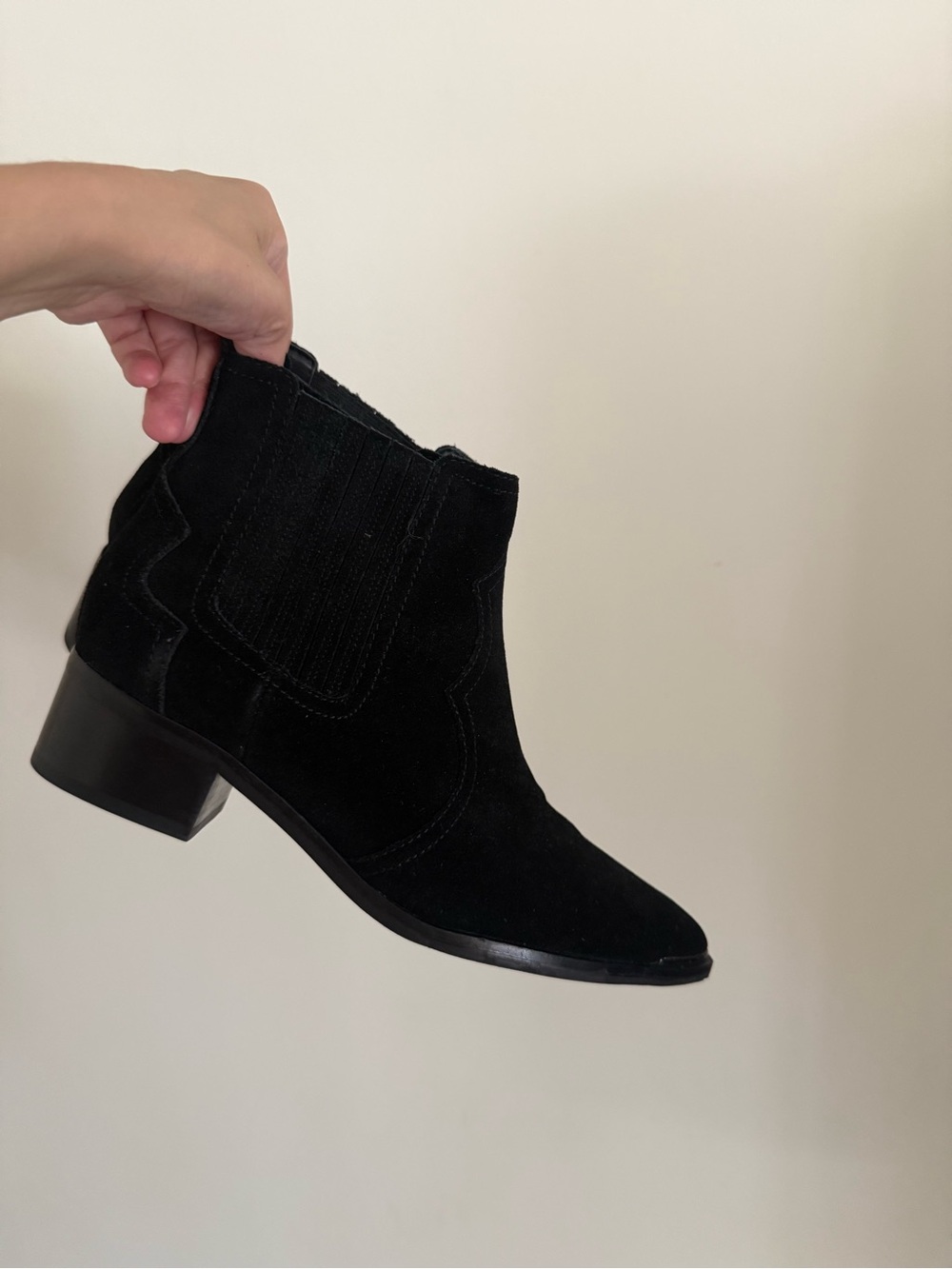Marc Fisher Black Suede Chelsea Ankle Boots